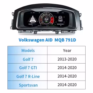 VW Golf Mk7 Digital Cluster: Linux Retrofit for Passat B8 & Arteon 8 Close-up of Volkswagen Digital Instrument Cluster for Golf 7 Passat B8 CC showing 12.3 inch IPS LCD panel and build quality