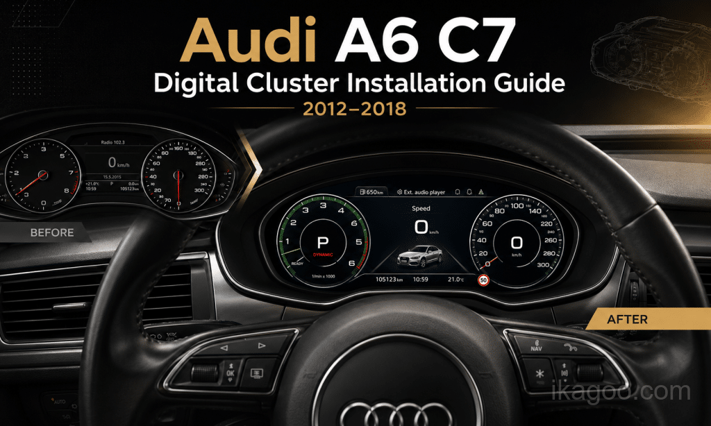 Как установить цифровую приборную панель Audi A6 C7 (2012-2018)