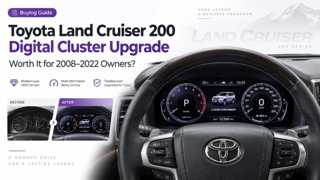Цифровая приборная панель Toyota Land Cruiser 200 Series, установленная в панель LC200 J200