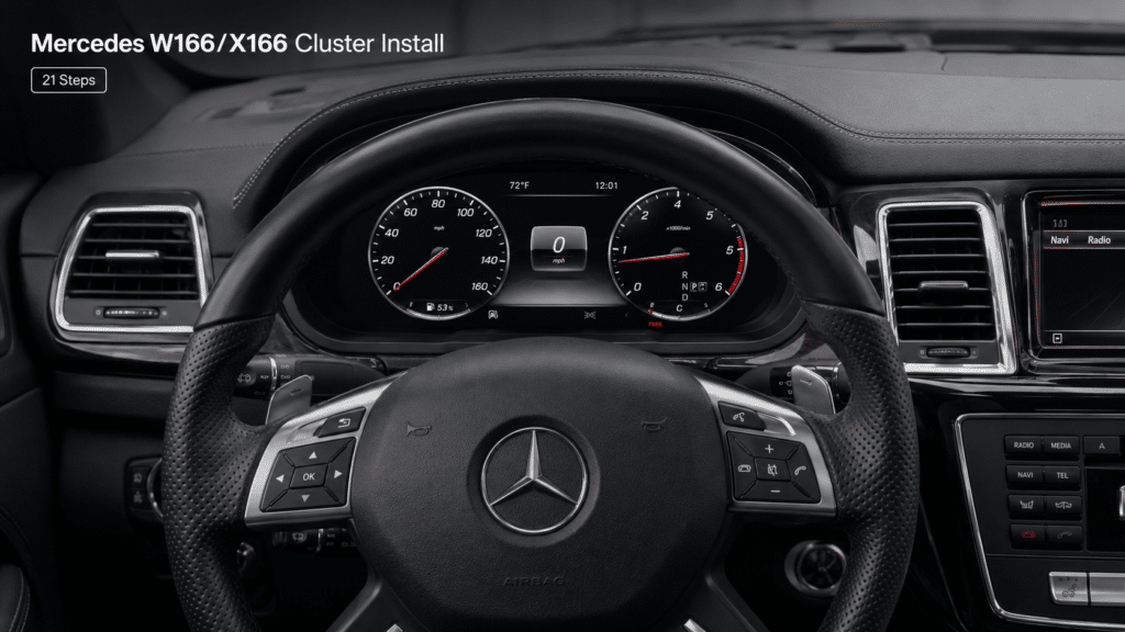 Установка цифровой приборной панели Mercedes W166 X166 | 2012–2019