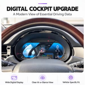 Интерьер Lexus GX460 с улучшенной цифровой приборной панелью, установленной за оригинальным рулевым колесом